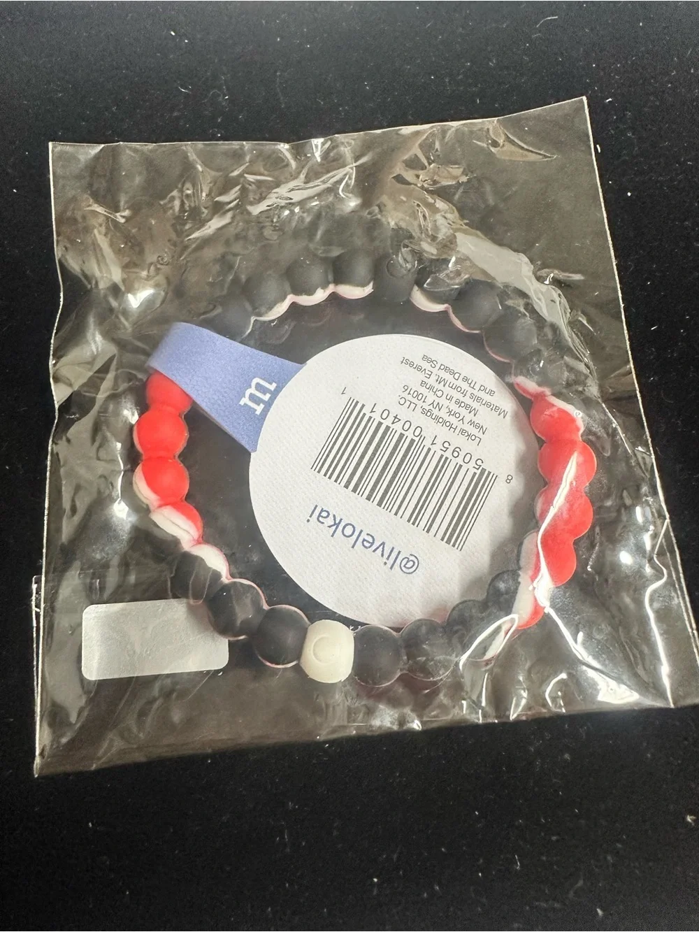 Lokai Kids Beaded Bracelet - Red, Black & White Accent
